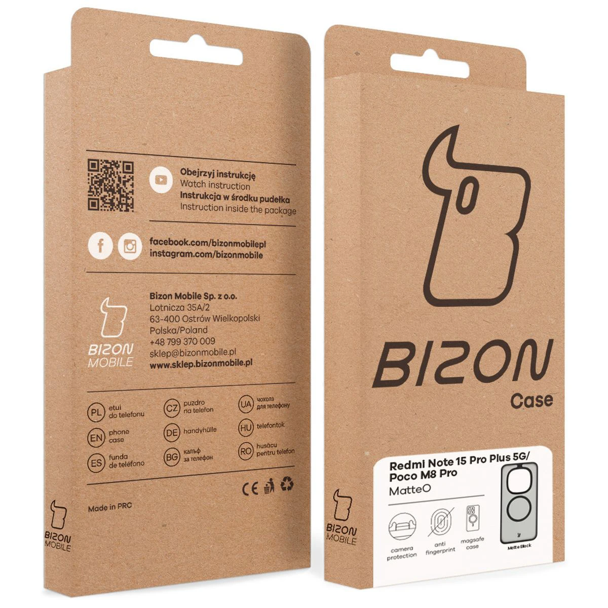 Kraftowe pudełko Bizon Case z dedykowaną etykietą do Xiaomi Redmi Note 15 Pro Plus 5G / Poco M8 Pro